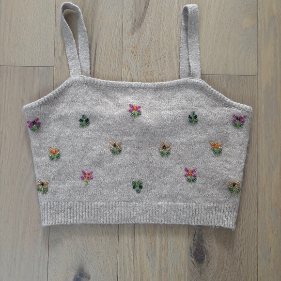 English Factory Tops - English Factory Embroidered Knit Camisole – Size Medium